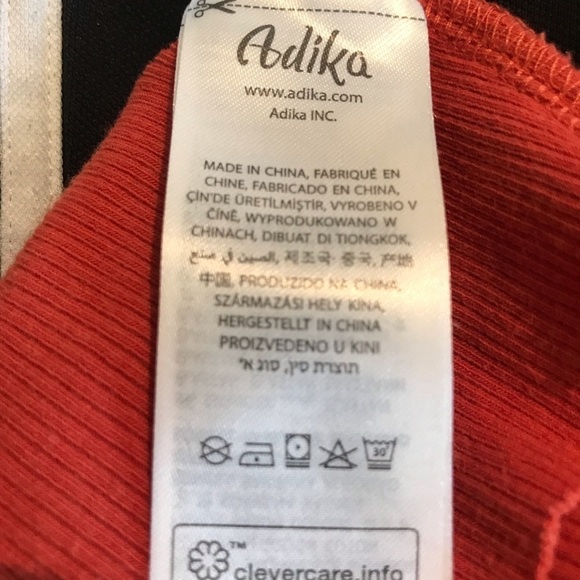 Adika Barbado Burnt Orange Ribbed  Raw Hem Crop Top - Picture 9 of 10